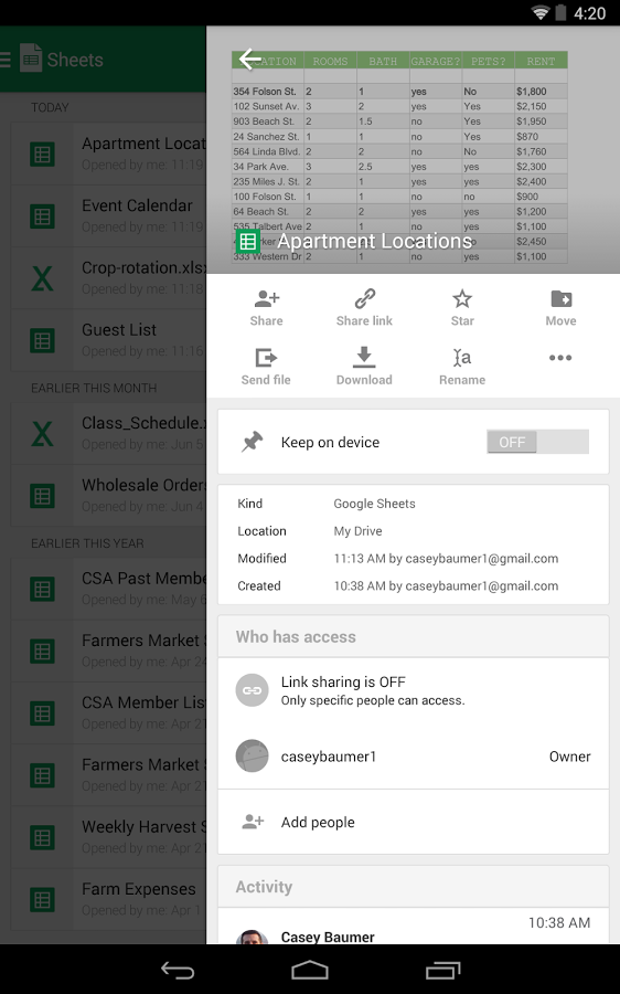 Google Sheets » Apk Thing - Android Apps Free Download