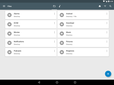 File Manager FS: Storage space