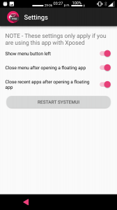 Recents Floating Apps