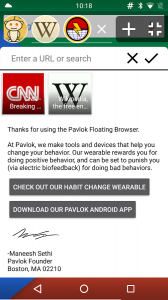 Pavlok Floating Browser